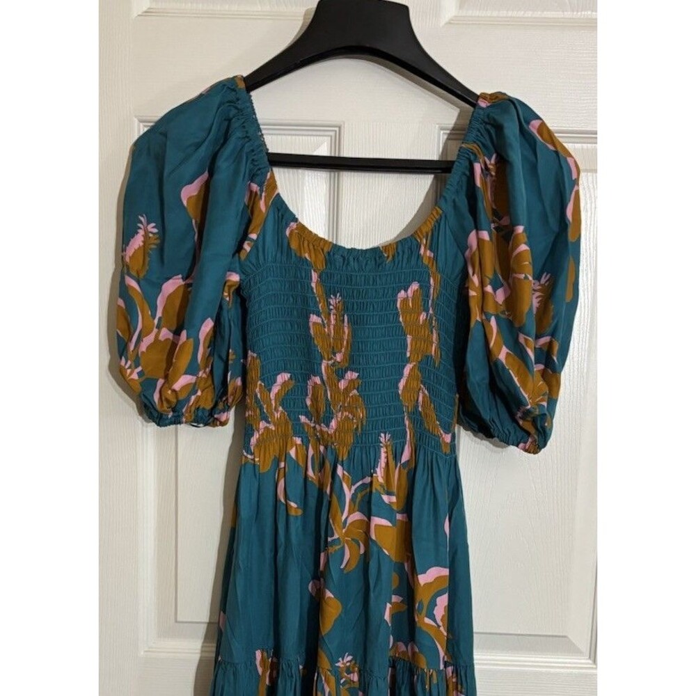 NWT La Ligne Pyper Dress Jade Cognac Bubblegum Floral Print 100% Silk Size S - Picture 5 of 16